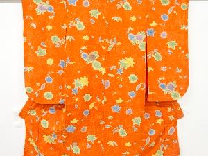 アンティーク　絞り草花模様着物（内袖付き）